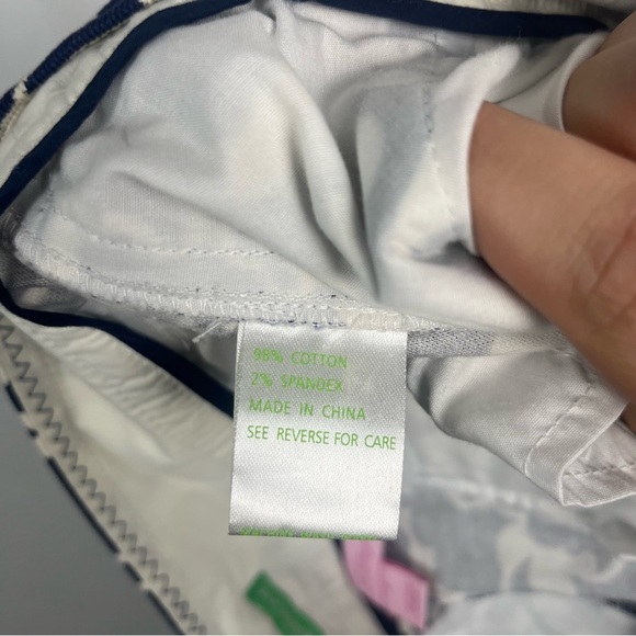 Lilly Pulitzer Palm Beach Fit Size 0 Womens Navy White Horse Corduroy Crop Pants - Picture 5 of 6